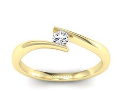 Złoty pierścionek z brylantem żółte złoto - P15302z
