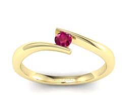Złoty pierścionek z rubinem żółte złoto - P15302zr