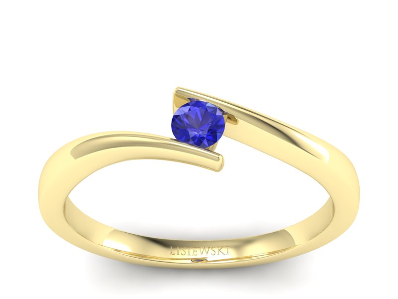 Złoty pierścionek z szafirem żółte złoto szafir - P15302zszc - 1