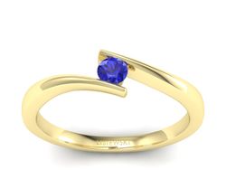 Złoty pierścionek z szafirem żółte złoto szafir - P15302zszc