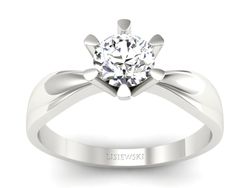 Złoty pierścionek z brylantem białe złoto - P15303b