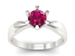 Złoty pierścionek z rubinem białe złoto - P15303br