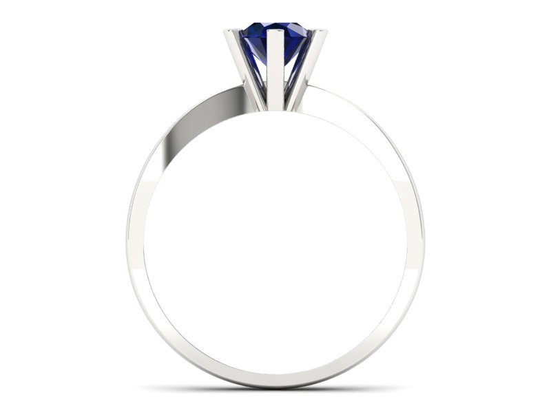 Złoty pierścionek z szafirem białe złoto - P15303bsz - 2