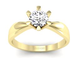 Złoty pierścionek z brylantem żółte złoto - P15303z