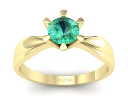 Złoty pierścionek ze szmaragdem żółte złoto - P15303zsm