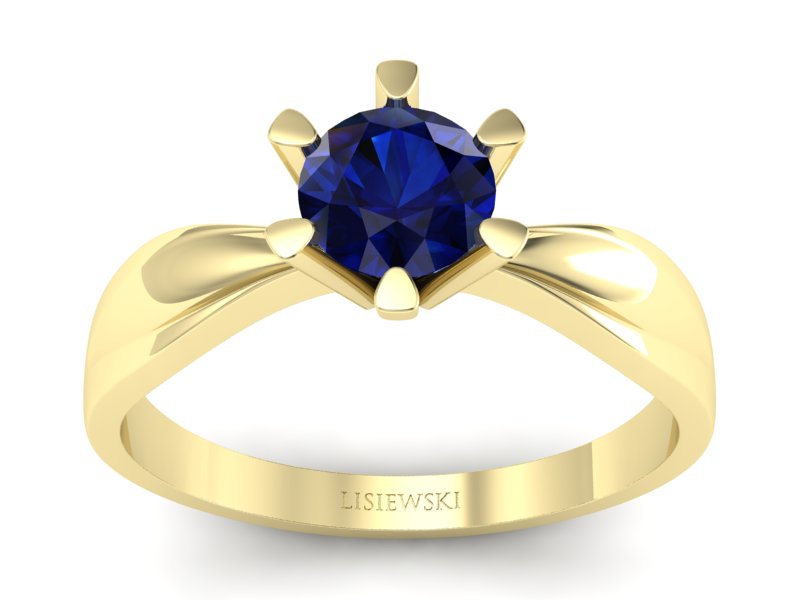 Złoty pierścionek z szafirem żółte złoto - P15303zsz - 1