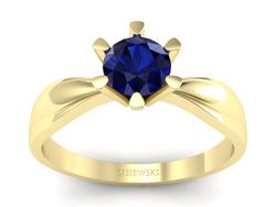 Złoty pierścionek z szafirem żółte złoto - P15303zsz