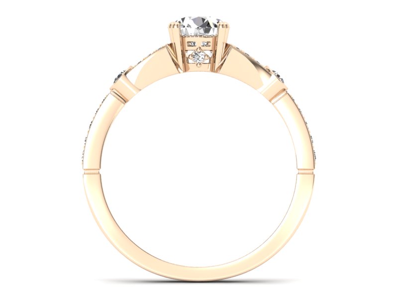 Złoty pierścionek z brylantami różowe złoto - P15304c - 2