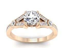 Złoty pierścionek z brylantami różowe złoto - P15304c