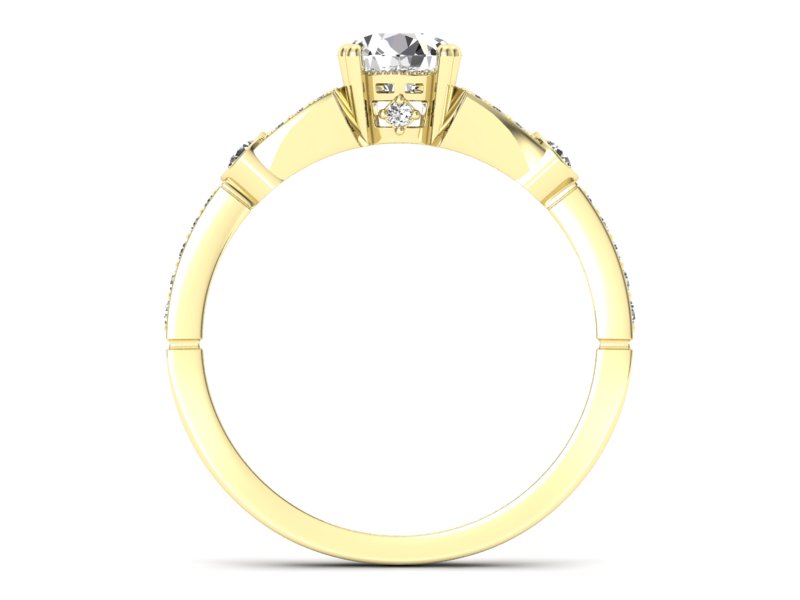 Złoty pierścionek z brylantami żółte złoto - P15304z - 2