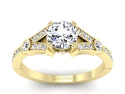 Złoty pierścionek z brylantami żółte złoto - P15304z