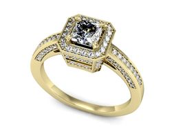 Złoty Pierścionek z diamentami żółte złoto 585 - P15305z