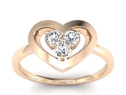 Złoty pierścionek z brylantami różowe złoto - P15307c