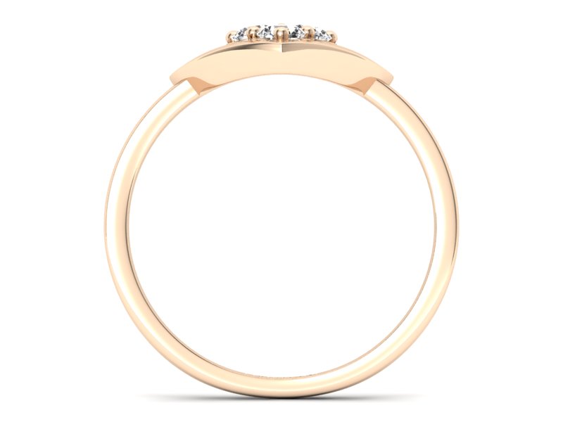 Złoty pierścionek z brylantami różowe złoto - P15307c - 2