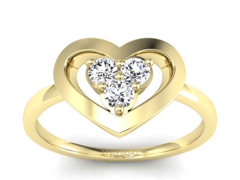 Złoty pierścionek z brylantami żółte złoto - P15307z - 1