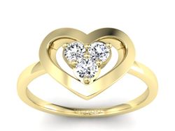 Złoty pierścionek z brylantami żółte złoto - P15307z