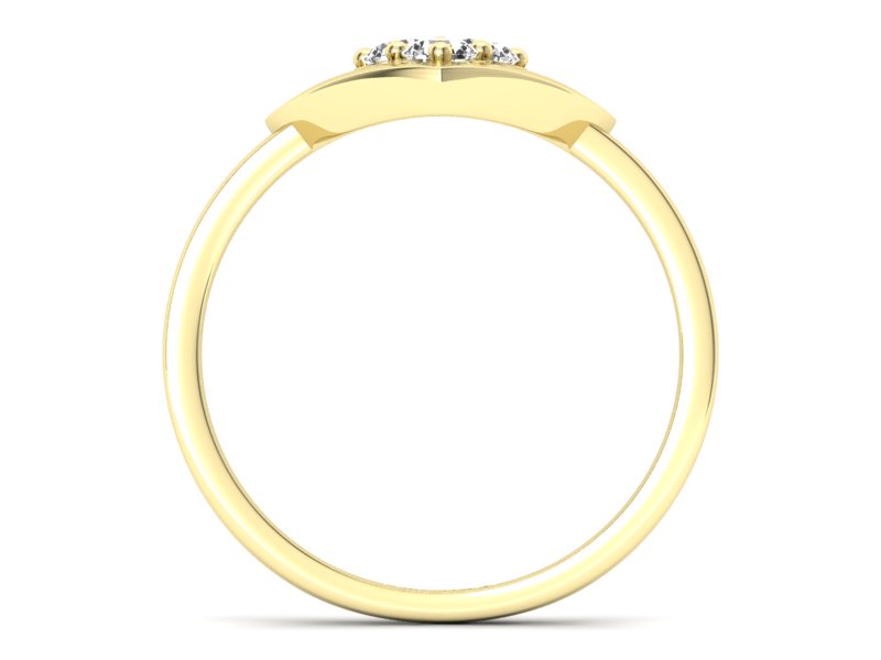 Złoty pierścionek z brylantami żółte złoto - P15307z - 2