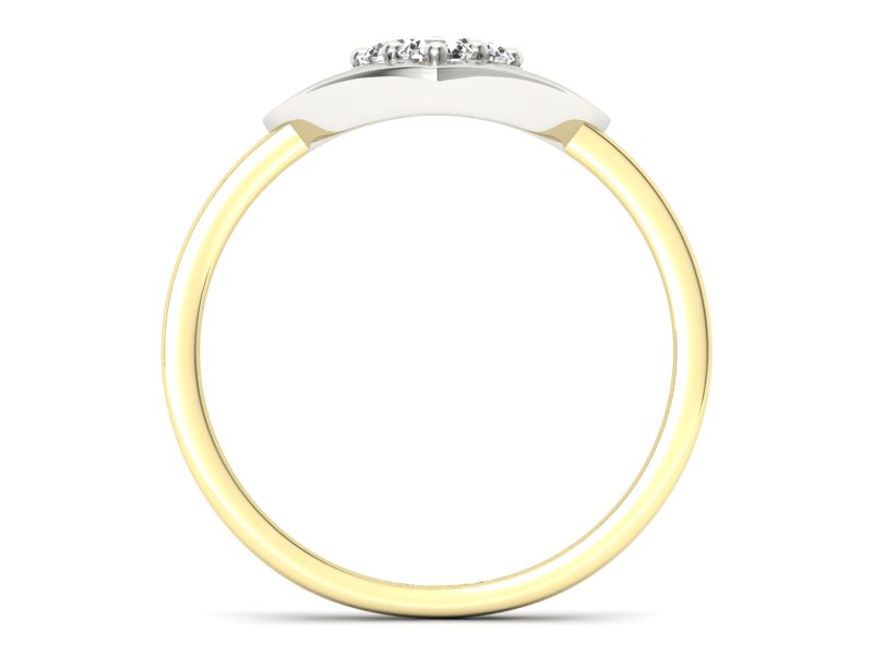 Pierścionek z diamentami żółte i białe złoto - P15307zb - 2