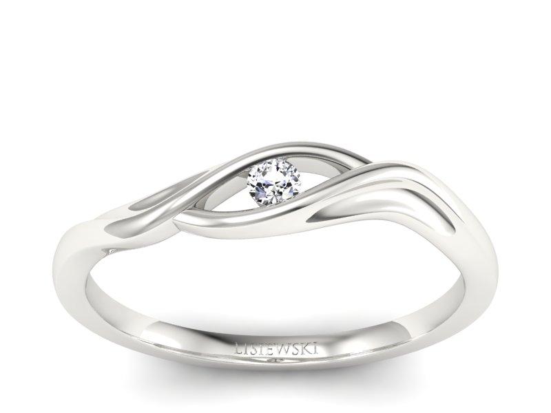 Pierścionek zaręczynowy z diamentem zloty 14k - P15312b - 1