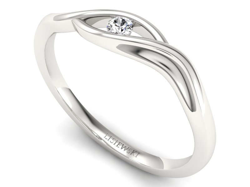 Pierścionek zaręczynowy z diamentem zloty 14k - P15312b - 3
