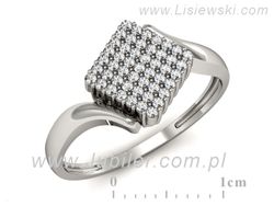 Złoty Pierścionek z brylantami białe złoto 585 - P15316b