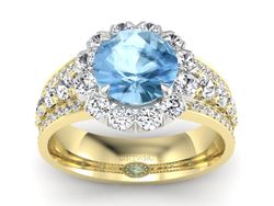 Pierścionek topaz i brylanty złoto - P15325zbtp