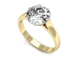 Pierścionek z diamentem żółte i białe złoto 585 - P15343zb