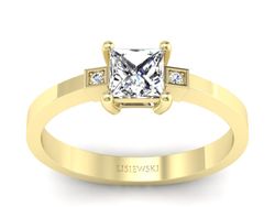 Złoty pierścionek z diamentami żółte złoto - P15345z