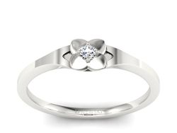 Złoty pierścionek z brylantem białe złoto - P15350b