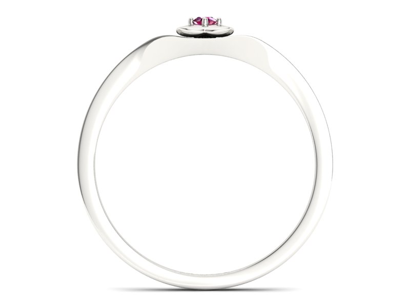 Złoty pierścionek z rubinem białe złoto - P15350br - 2