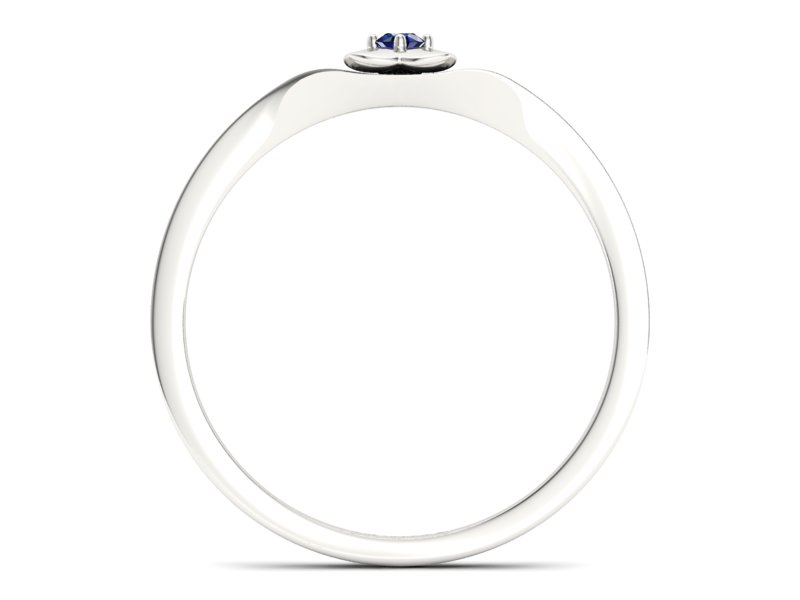 Złoty pierścionek z szafirem białe złoto - P15350bsz - 2