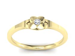 Złoty pierścionek z brylantem żółte złoto - P15350z