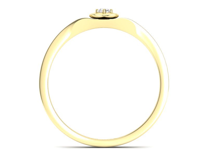 Złoty pierścionek z brylantem żółte złoto - P15350z - 2