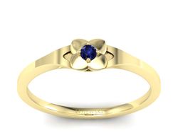 Złoty pierścionek z szafirem żółte złoto - P15350zsz