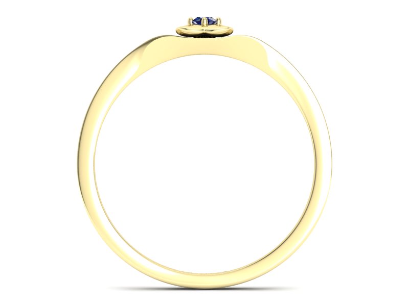 Złoty pierścionek z szafirem żółte złoto - P15350zsz - 2