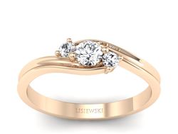 Złoty pierścionek z brylantami różowe złoto - P15359c