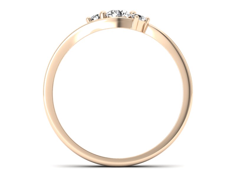 Złoty pierścionek z brylantami różowe złoto - P15359c - 2