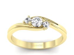 Złoty pierścionek z brylantami żółte złoto - P15359z