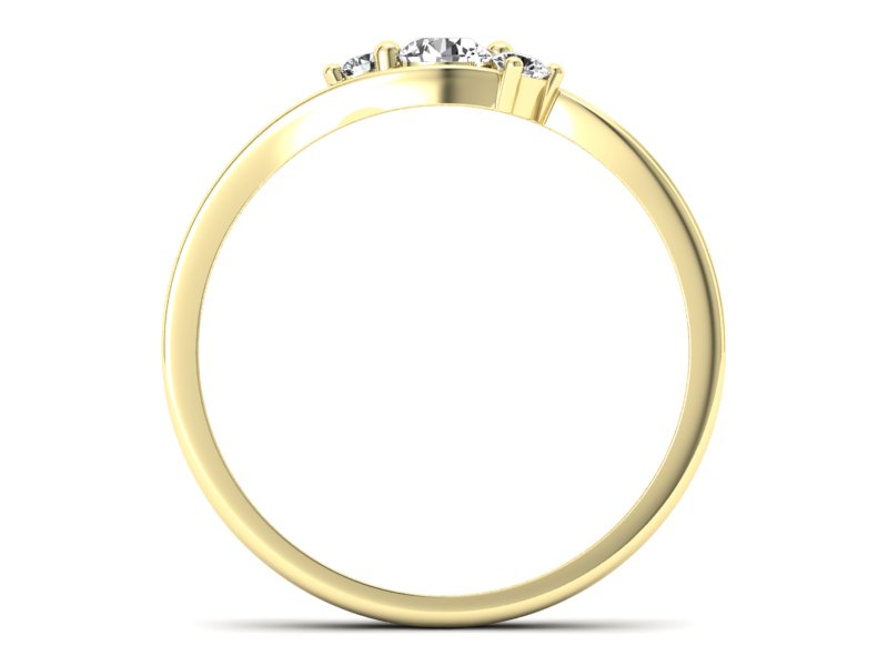 Złoty pierścionek z brylantami żółte złoto - P15359z - 2