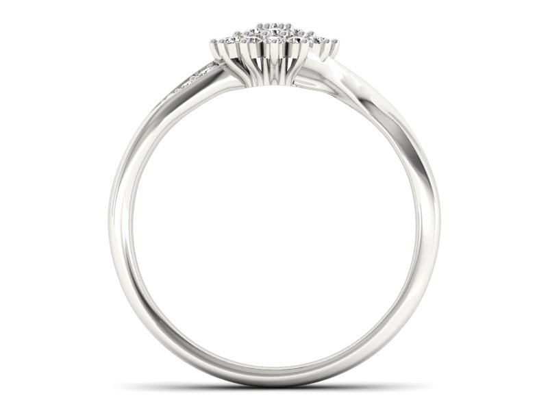 Złoty pierścionek z brylantami białe złoto - P15360b - 2