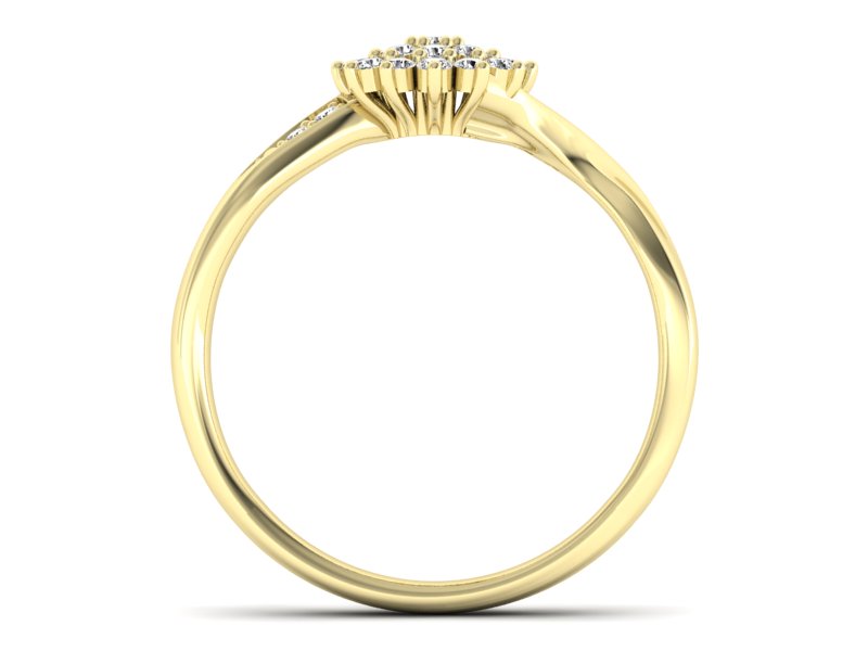 Złoty pierścionek z brylantami żółte złoto - P15360z - 2