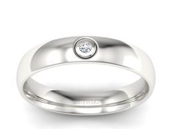 Obrączka damska z brylantem białe złoto - P15369b