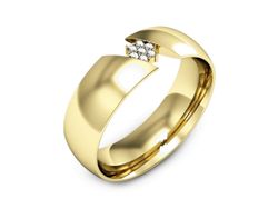 Obrączka z brylantami żółte złoto próba 585 - P15392z