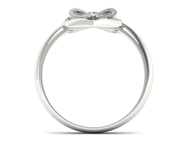 Złoty pierścionek z brylantem białe złoto - P15418b - 2