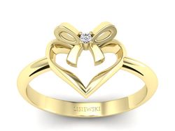 Złoty Pierścionek zaręczynowy z brylantem złoto - P15418z