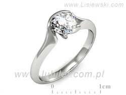 Złoty Pierścionek z cyrkonią białe złoto próba 585 - P15529b