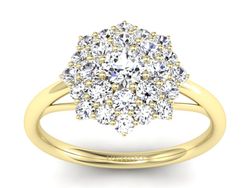 Złoty pierścionek z brylantami żółte złoto - P15534z_br