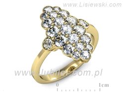 Złoty Pierścionek z cyrkoniami żółte złoto 585 - P15558z