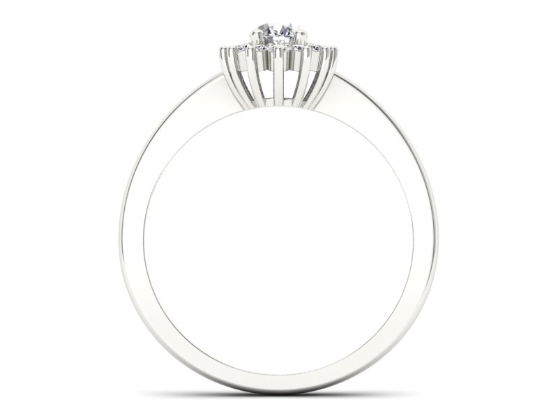 Złoty Pierścionek z diamentami białe złoto 585 - P16001b - 2