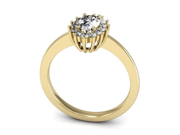 Złoty Pierścionek z diamentami żółte złoto 585 - P16001z